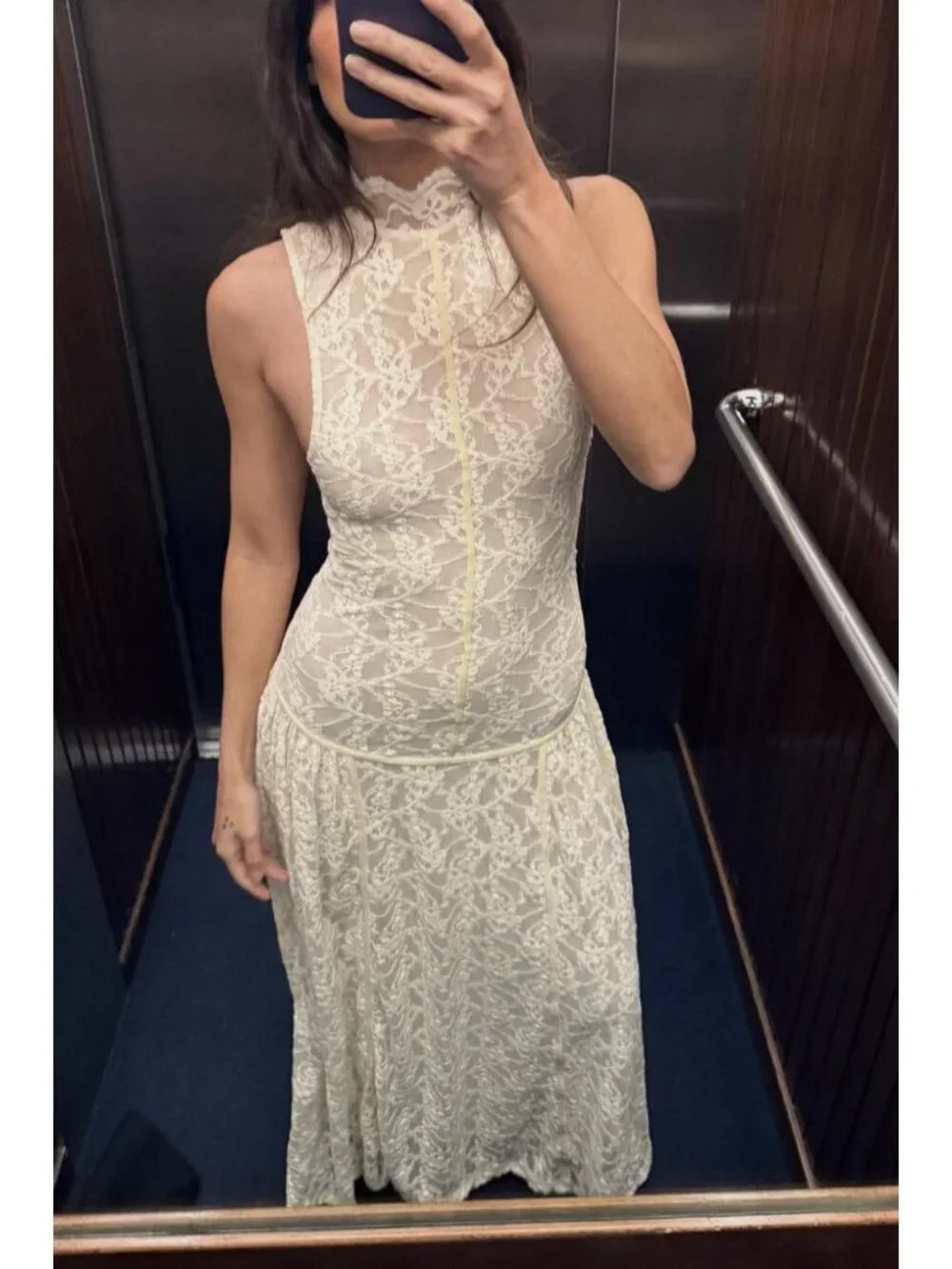 ZARA LONG LACE DRESS - Picture 2 of 7